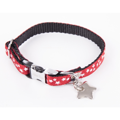 Collier en nylon pour chien Collection "Etoile" Rouge