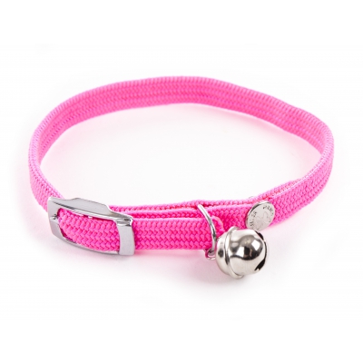 Collier nylon chat élastique Rose Fluo - 1 x 30 cm