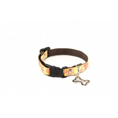 Collier pour chien - Floralies jaune