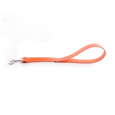 Laisse courte en cuir orange pour chien -       L x 50. l x 2,5 cm bico