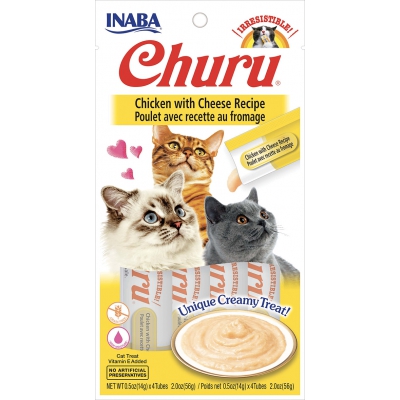 Purée CHURU au Poulet pour Chat  - Saveur Poulet et Fromage