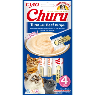 Purée CHURU au thon et bœuf pour Chat x12