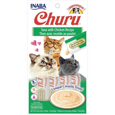 Purée Churu au thon pour Chat - Saveur thon et poulet 