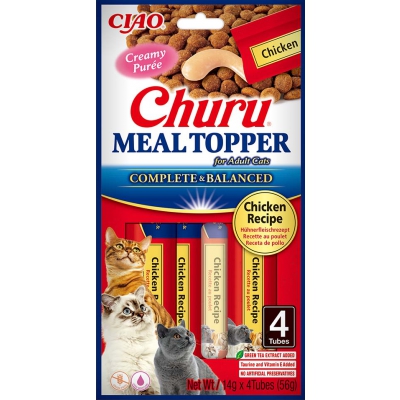 Purée CHURU MEAL TOPPER pour chat - saveur poulet - Aliment complet x12