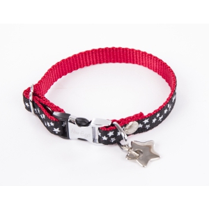 Nylon dog collar "Etoile" Collection Black