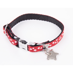 Nylon dog collar "Etoile" Collection Red