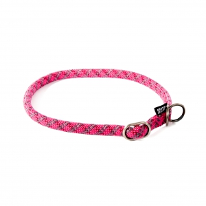 Dog demi-choke collar - rose nylon reflectite - 1,3 x 65 cm 