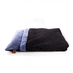 Coussin couverture - Doudouzen - Bleu - Noir