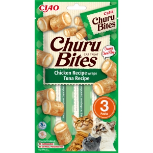 Friandise CHURU BITES wrap poulet farcies au thon pour Chat x6