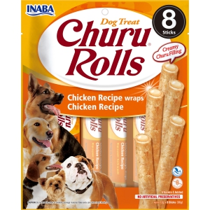 CHURU ROLLS Stuffed Chicken Sticks for dog x8
