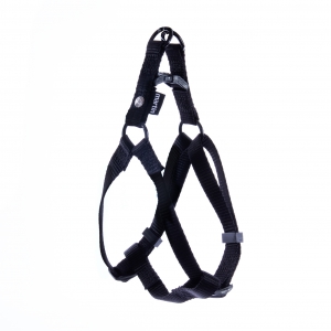 Step in harness for dog black nylon