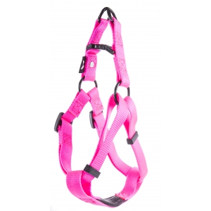 Harnais baudrier pour chien en nylon Rose Fluo