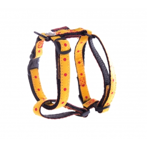 Adjustable Beach Harness in Yellow Polka Dot Nylon