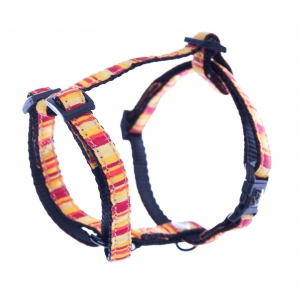 Adjustable Beach Harness in orange Polka striped Nylon