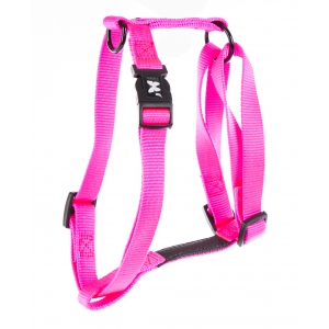 Dog harness - Neon Pink nylon - Martin