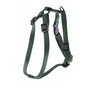 Harnais nylon vert réglable pour chien