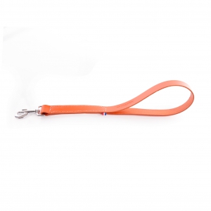 Laisse courte en cuir orange pour chien -       L x 50. l x 2,5 cm