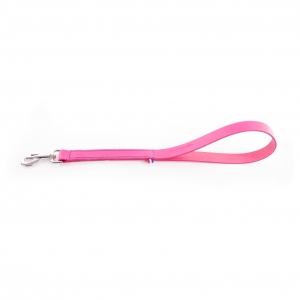 Pink short leather lead - L.50 x l.2.5 cm