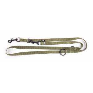 Nylon education leash 3 positions Khaki Green