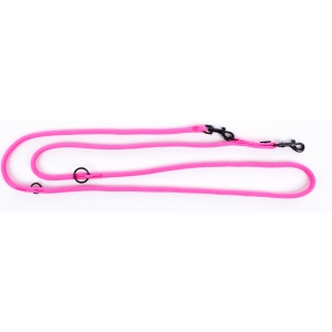 Neon Pink multi-position round leash - 2 m x 0.9 cm