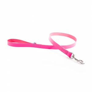 pink leather dog leash