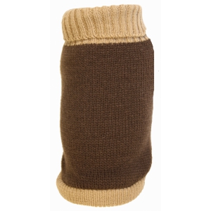 Dog sweater - bicolor - brown and beige- 45 cm