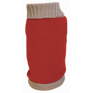 Dog sweater - bicolor - red and grey - 45 cm