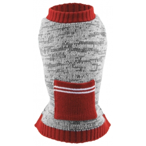 Pocket grey red sweater - T25 - 25cm