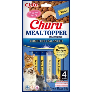 Purée CHURU MEAL TOPPER pour chat - saveur thon - Aliment complet x12