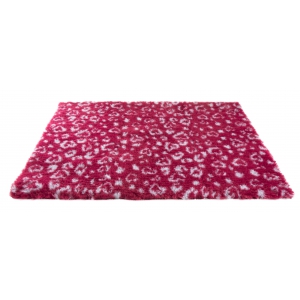 PetBed Thick Carpet - to keep dogs and cats dry - Leopard Red Grey - cut out - Length 100cm - width 75cm