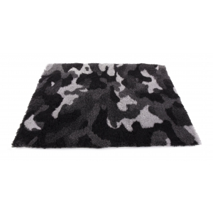 Tapis épais PetBed - pour garder les chiens et chats au sec - Motifs camouflage gris - découpé - Longueur 100cm - largeur 75cm