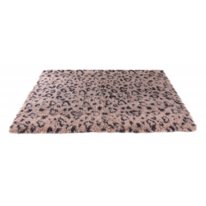 Tapis épais PetBed - pour garder les chiens et chats au sec - Motifs Léopard Beige Noir - découpé - Longueur 100cm - largeur 75cm