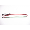 Red green dog lead - original paw - W16mm L120cm