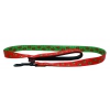 Red green dog lead - original paw - W25mm L120cm