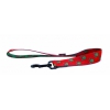 Red green dog lead - original paw - W40mm L60cm